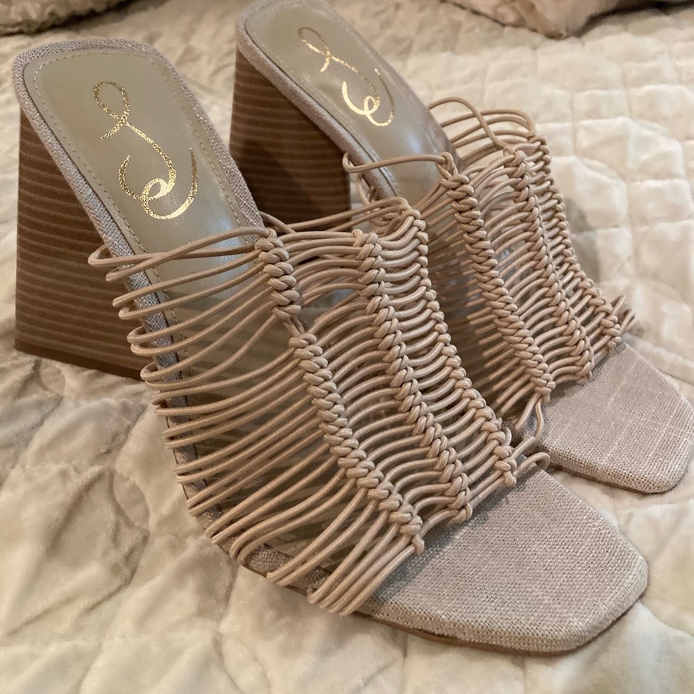 Sam Edelman nude block heels